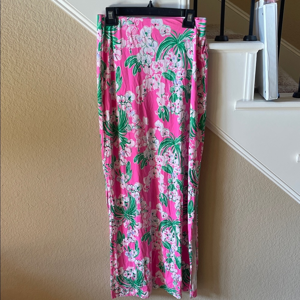 Lilly Pulitzer pink maxi skirt size small